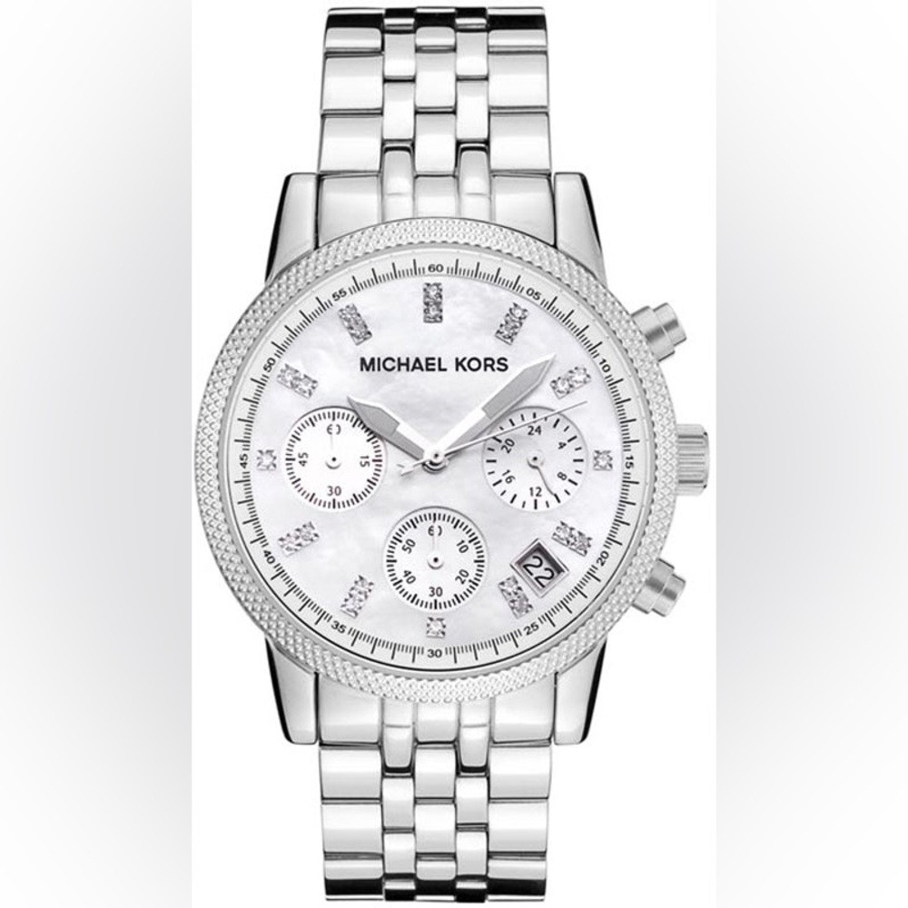 Michael Kors Ritz Silver Tone Mother of Pearl Stainless Steel Watch  - MK5020